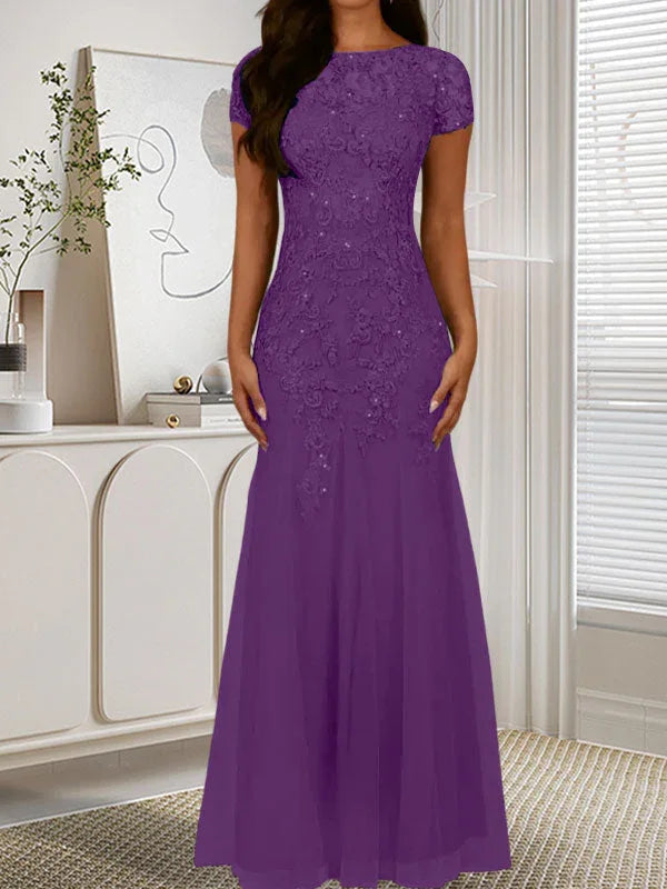 Dark Navy Mermaid Scoop Sequins Tulle Dress by Dreamylily