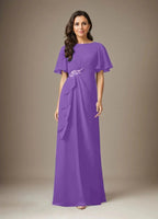 Dark Navy Sheath Beaded Chiffon Dress by Dreamylily