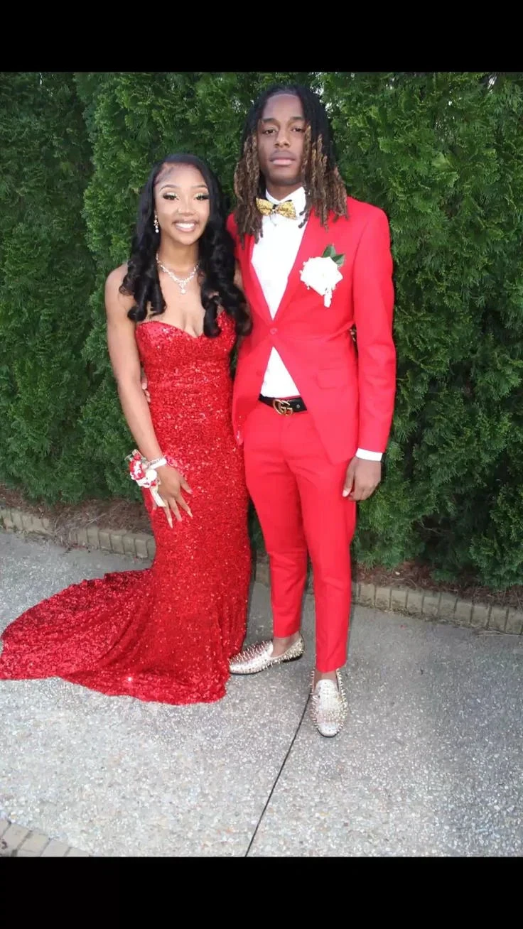 Elegant Red Sequins Mermaid Prom Dress,Red Evening Gown Y5571 by simplepromdress
