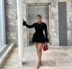 Sexy Black Homecoming Dress with Long Sleeves Black Party Dress Y2515 by simplepromdress