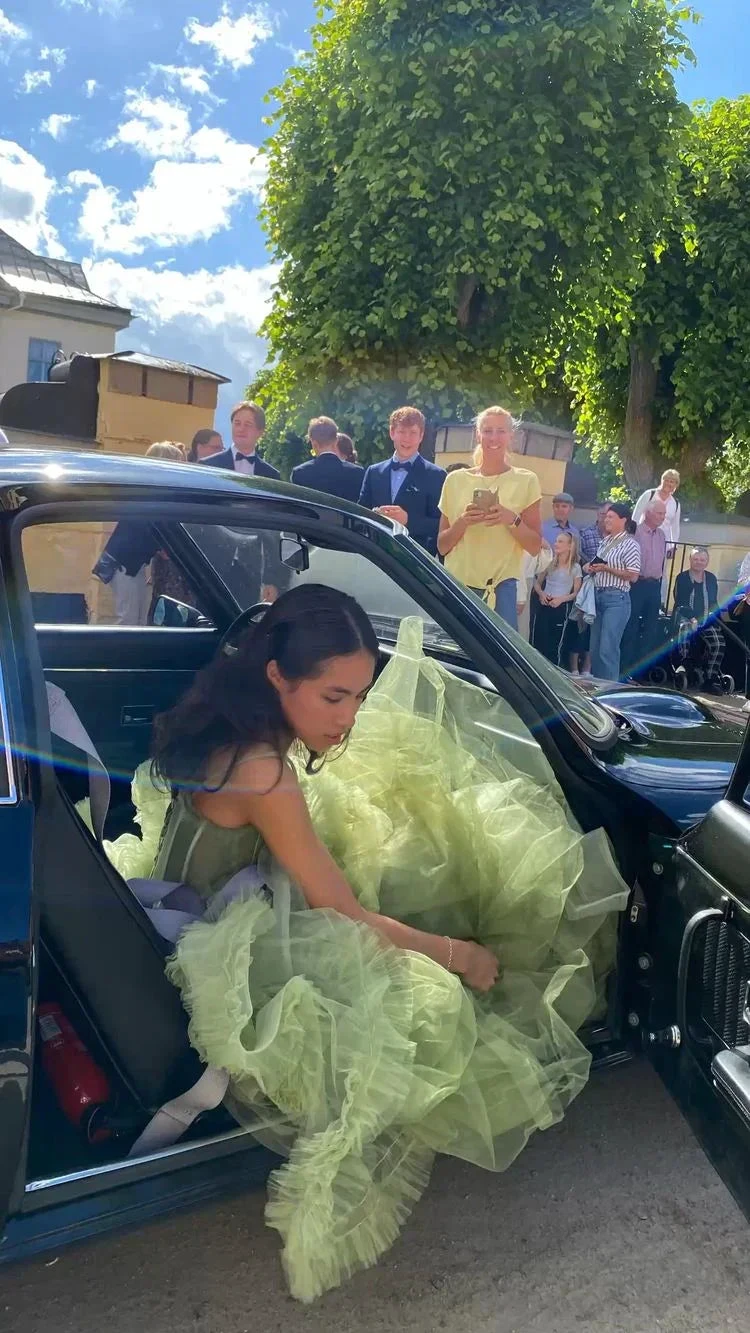 Green Tulle Long Prom Dresses, A-Line Formal Evening Dresses Y2029 by simplepromdress