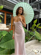 Classy Spaghetti Straps Pink Backless Evening Dress Long Prom Dress Y8293 by simplepromdress