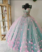 Women's Quinceanera Ball Gown Application Prom Formal Evening Party Gowns for Sweet 15 16 Y2643 by simplepromdress
