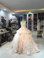 V Neckline Wedding Dress,Beautiful Ivory Wedding Dress,Romantic Wedding Dress Y6302 by simplepromdress