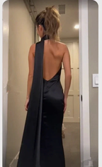 Elegant Black Backless Long Prom Dress Black Evening Dress Y7426 by simplepromdress