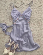 Light Purple V Neck Homecoming Dress Sexy Party Dress Y2971 by simplepromdress