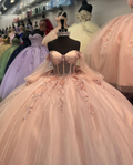 Tulle Appliques Long Sleeve Quinceanera Dress,Ball Gown,Sweet 16 Dress Y5461 by simplepromdress