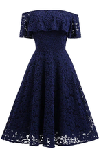 Dark Navy Lace A-line Homecoming Dress Y1160 by simplepromdress