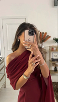 Burgundy Satin Long Prom Dress Chic Evening Dress Y409 by simplepromdress