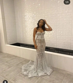 Luxurious Silver Mermaid Evening Dress Silver Prom Dress Y6649 by simplepromdress