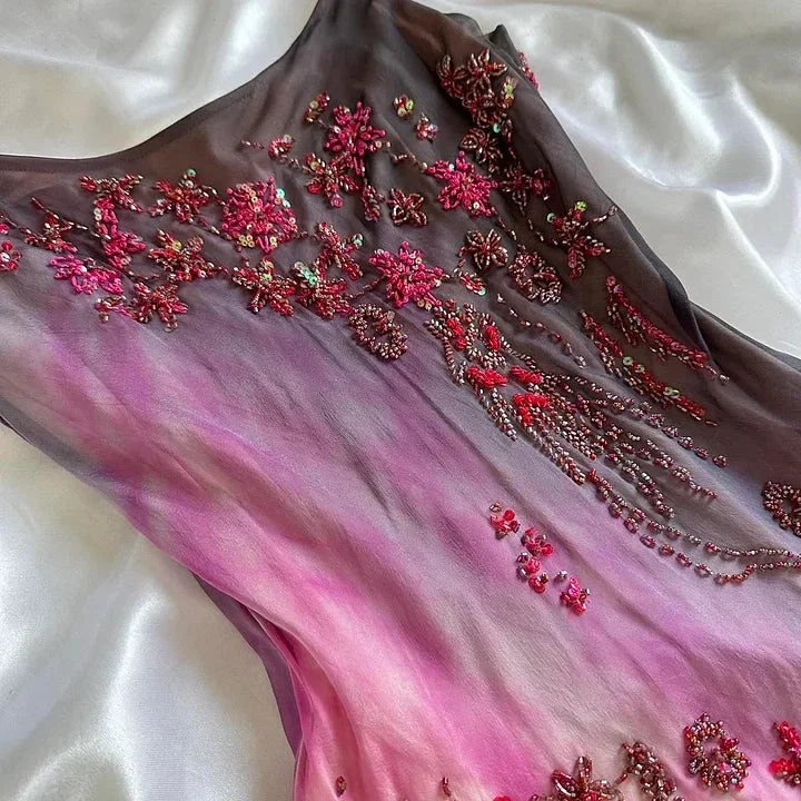 Spaghetti Strap Mermaid Dress With Beaded Details