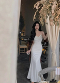 Elegant White Mermaid Prom Dress White Evening Dress Y6871 by simplepromdress