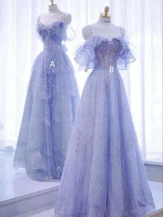 Sparkly Tulle Sequins A Line Ball Gown Fairy Prom Dress Y7793 by simplepromdress