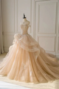 Off The Shoulder Light Champagne Ball Gown Stunning Sweet 16 Dress Y450 by simplepromdress