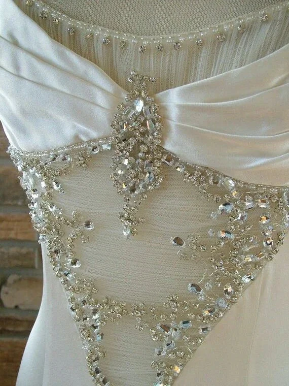 Sparkle White Long Wedding Dress,Wedding Guest Dress Y4399 by simplepromdress