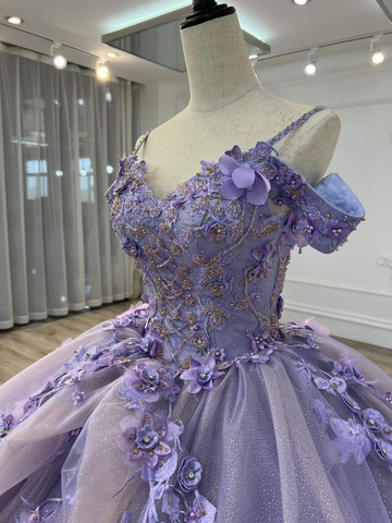 Hermoso vestido morado de quinceañera, vestido de fiesta morado Y1925