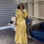 Simple Yellow Long Evening Dress,Yellow Wedding Guest Dress Y4082 by simplepromdress
