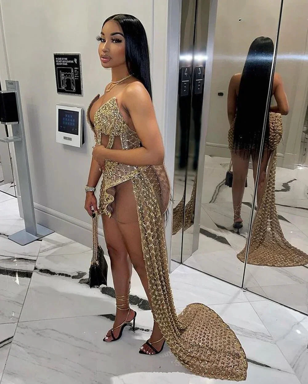 Glitter Sleeveless Gold Sequin Girls African Short Homecoming Dresses Y548 by simplepromdress