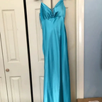 Simple Blue Spaghetti Straps Satin Mermaid Evening Dress Formal Prom Dress Y8404 by simplepromdress