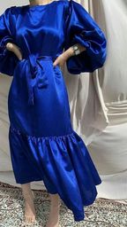 Royal Blue Lantern Sleeves Evening Dress,Simple Party Dress Y5513 by simplepromdress