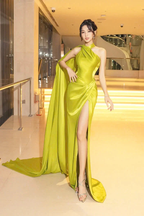 Gorgeous Green Halter Satin Slit Mermaid Prom Dress Long Evening Dress Y8562 by simplepromdress