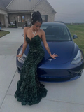 Green Strapless Sequined Mermaid Prom Dress Evening Gown Y6511 by simplepromdress