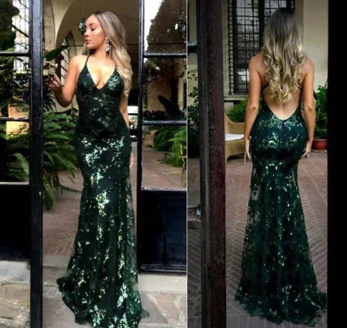 Green sequin prom dress new design dress prom sparkly evening dress Y6652 by simplepromdress