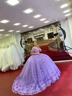 Light Purple Off The Shoulder Quinceanera Dresses,Luxurious Ball Gown,Sweet 15 Dress Y4800 by simplepromdress