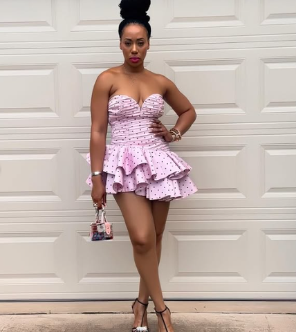 Bohemian Mini Dress Pink Dot Short Homecoming Dress Pink Tiered Dress Y2001