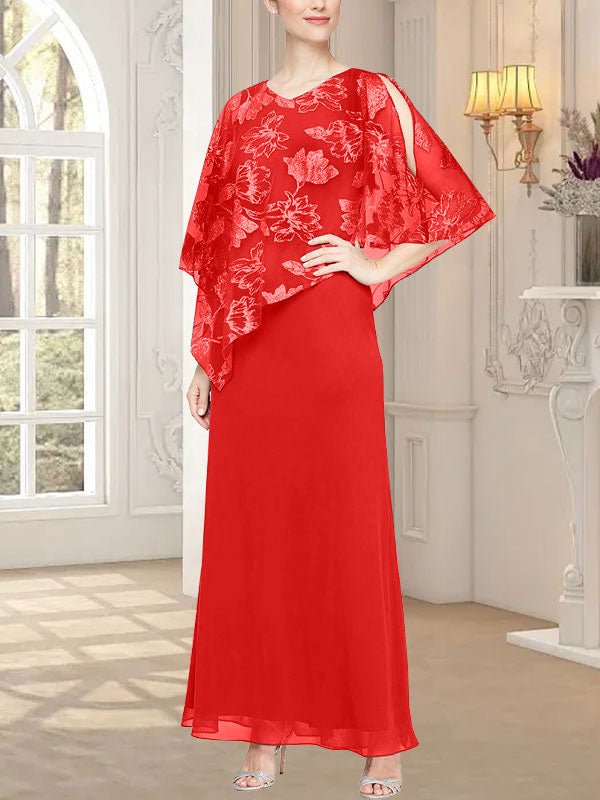 Long Glitter Mesh Dress with Novelty Asymmetric Overlay Bodice