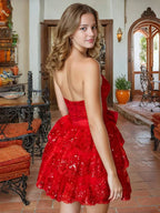 A-Line Sweetheart Lace Appliques Homecoming Dresses with Bowknot by Cicinia