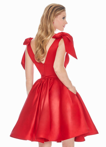 Satin Yellow Homecoming Dress Knee-Length Dresses SYH53