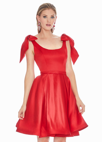 Satin Yellow Homecoming Dress Knee-Length Dresses SYH53