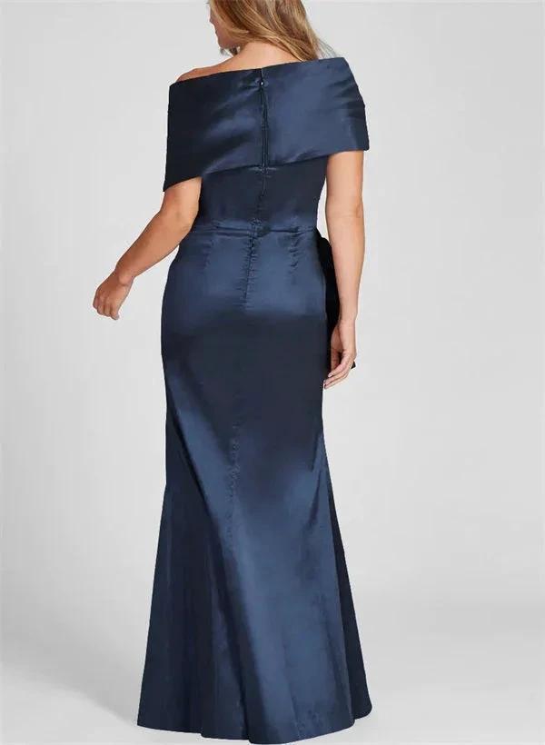 Sheath/Column Off-the-Shoulder Floor-Length Mother of the Bride Dresses by Dreamylily