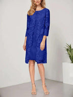 A-line Scoop Knee-Length Chiffon Lace Mother of the Bride Dress With Jacket by Dreamylily
