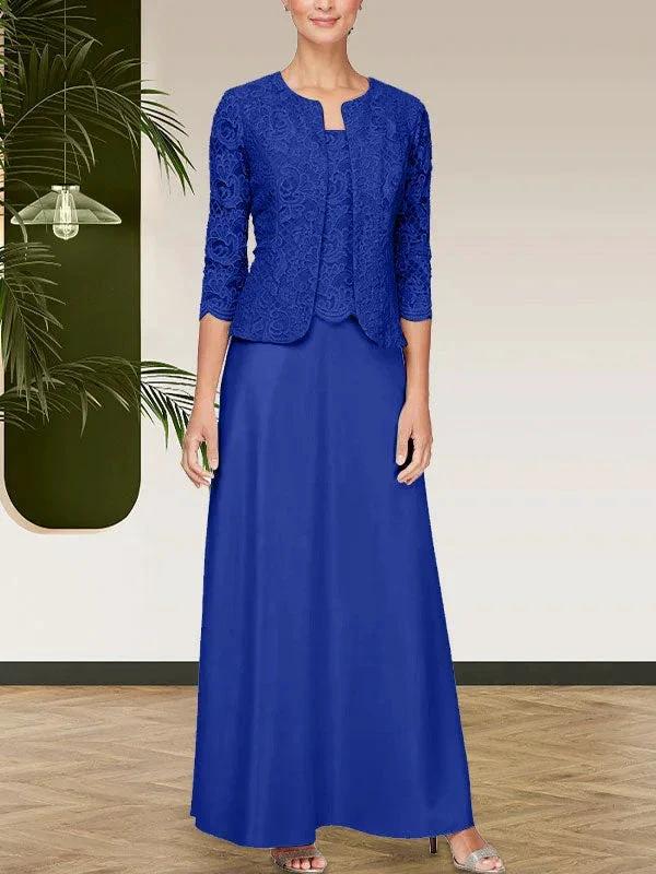 Glitter Lace & Satin Skirt Jacket Dress with Open Jacket by Dreamylily
