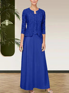 Glitter Lace & Satin Skirt Jacket Dress with Open Jacket by Dreamylily