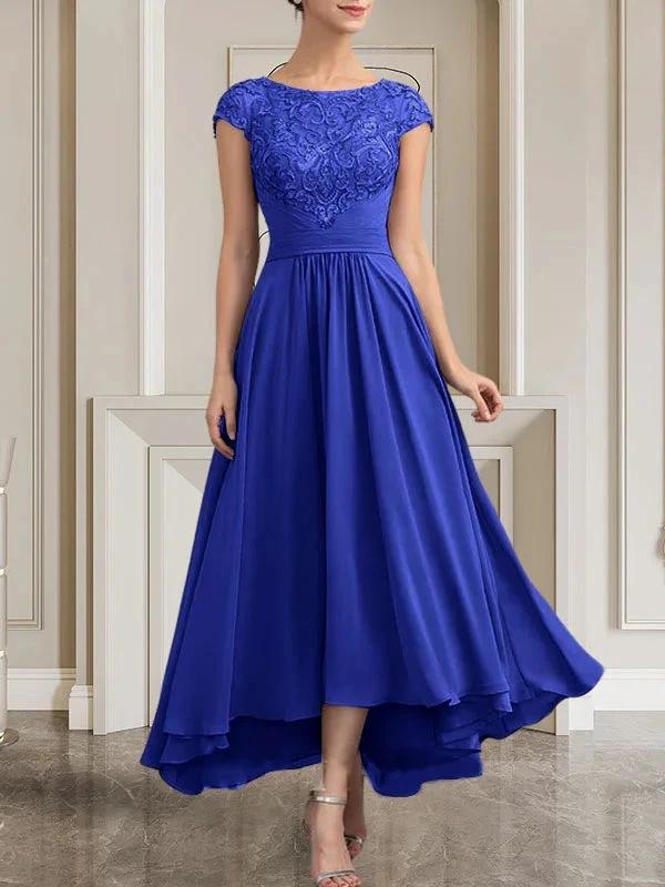 A-line Scoop Floor-Length Lace Chiffon Mother of the Bride Dress With Sequins by Dreamylily