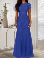 Dark Navy Mermaid Scoop Sequins Tulle Dress by Dreamylily