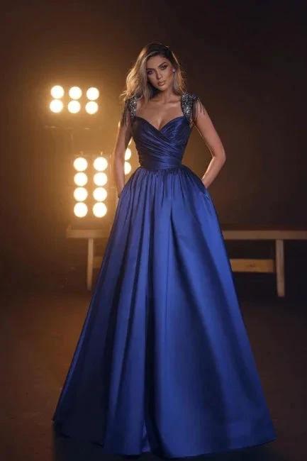 Royal Blue Sweetheart A-Line Princess Evening Dress by misshow.com