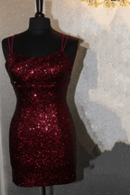 Royal Blue Sequin Bodycon Mini Homecoming Dress Short Prom Dress PD459 by pgmdress