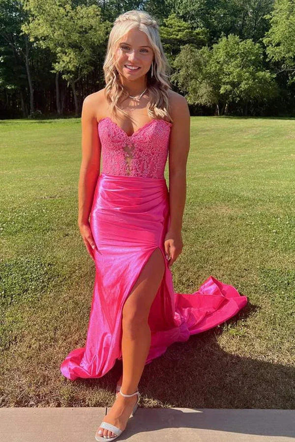 Royal Blue Strapless Mermaid Prom Dresses Evening Dresses PSK509