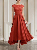 A-line Scoop Floor-Length Lace Chiffon Mother of the Bride Dress With Sequins by Dreamylily