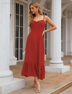 Numbersea Spaghetti Strap Chiffon Bridesmaid Dress Ankle Length Formal A Line Cocktail Party Homecoming Dress for Juniors SEA28028 by numbersea