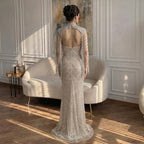 Zapdress Luxury Beaded Mermaid Evening Dress Elegant Crystal Tassel Cape Celebrity Party Gown Vestidos Customized DLA73450A (ZD17347)