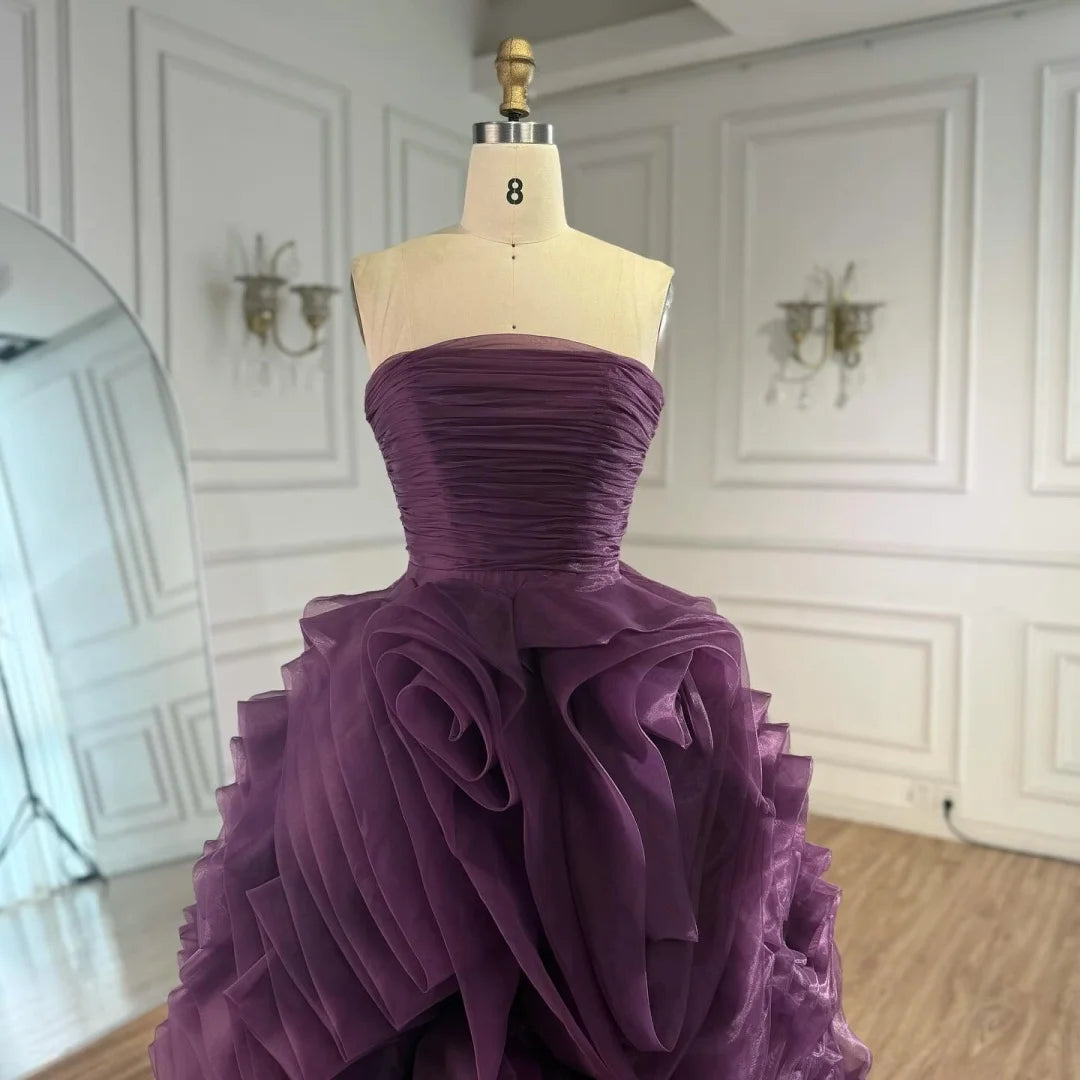 Zapdress 2025 Customized Purple Strapless Princess Evening Dresses Formal Party Gowns for Women (ZD17369)