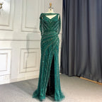 Zapdress Customized Silver Nude Beaded Mermaid Evening Dresses 2025 Elegant Party Gowns For Women Wedding (ZD17383)