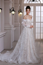 SL-9534 Customized SuLi Lace Wedding Dress For Women Long Sleeve Brides Robe De Mariee Custom Made Wedding Gowns