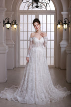 SL-9534 Customized SuLi Lace Wedding Dress For Women Long Sleeve Brides Robe De Mariee Custom Made Wedding Gowns