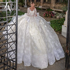 LelaAcra Long Sleeve Ball Gown Wedding Dress 2026 Appliques Sweetheart Backless Princess Bride JK60 customized Vestido de Noiva